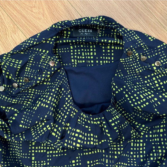 Guess green and blue pattern dress small - Picture 3 of 3